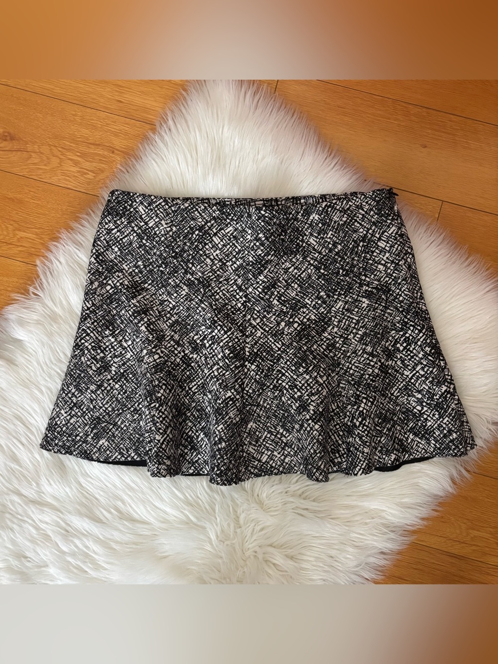 Zara Graphic Black and White Skirt